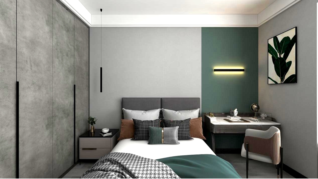 龍湖九里晴川-現(xiàn)代簡約-臥室設計效果圖